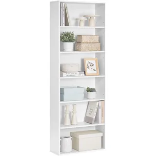 VASAGLE Bücherregal 60 x 24 x 178,5 cm Weiß