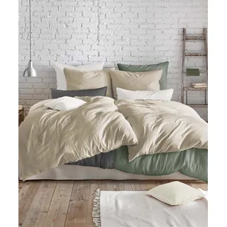 Bettwäsche FLEURESSE "Provence in Gr. 135x200, 155x220 oder 200x200 cm", beige (leinen), B/L: 200cm x 220cm, 1 Stk., 1 Stk., Halbleinen, B/L: 80cm x 80cm & 80cm x 80cm, 3 Stk., Halbleinen, Obermaterial: 50% Baumwolle, 50% Leinen, Bettwäsche, Bettwäsche, Halbleinen, 50% Baumwolle, 50% Leinen, Gr. 135x200, 155x220, 200x200cm