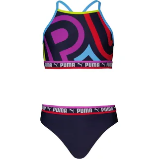 PUMA Triangel-Bikini "PUMA SWIM GIRLS PLACED PRINT BIKINI SET" Set, Big-Wording, Logoschriftzug, multi colour