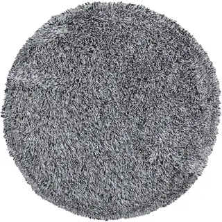 Beliani Cide Shaggyteppich 140 x 140 cm Schwarz/Weiß