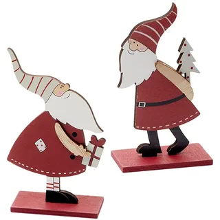 TOYANDONA 2 Stücke Weihnachtsmann Figur Holz Dekofigur Aufsteller Weihnachten Schriftzug Weihnachtstisch Deko Holzornamente Geschenk für Weihnachtsdekoration Wohnzimmer Xmas Winter Dekoration