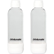 DrinkMate Sprudelflaschen, 2 x 1L PET, BPA Frei, Weiß
