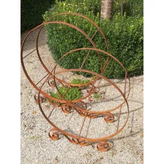 Edelrost Kaminholzregal rund Ornament Holzregal Ornament - klein