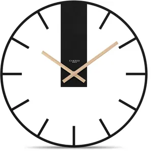 Cander Berlin Juna XXL Vintage Wanduhr lautlos 40 cm MDF Holz-Zeiger ohne Tickgeräusche groß modern schwarz Wohnzimmer Küche