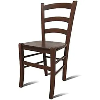Dmora - Klassischer Holzstuhl, für Esszimmer, Küche oder Wohnzimmer, Made in Italy, cm 44x45h87, Sitzhöhe cm 47, Nussbaumfarbe