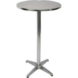 Alu-Stehtisch + Bistrotisch, höhenverstellbar 70/110cm, Ø=60cm klappbar - Silber