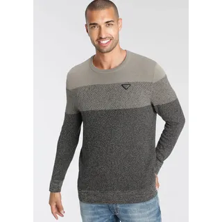 Strickpullover BRUNO BANANI, Herren, Gr. M (48/50), beige (sand), Obermaterial: 50% Baumwolle, 50% Polyacryl, Basic schmal, Rundhals, Bündchen, Pullover Strickpullover, im modischem Look