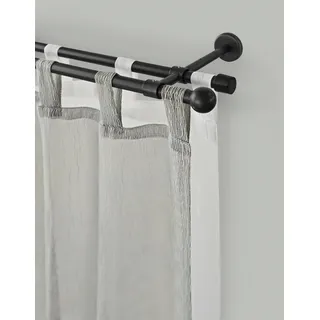 GARESA Vorhangstange Bolti 2-läufig Ø 16 mm 130 cm Schwarz