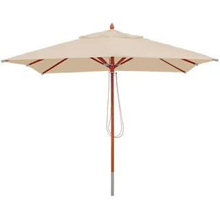 MCW Gastronomie Sonnenschirm I Cremeweiß , Weiß , Holz , 300x300 cm , Sonnenschutz, Sonnenschirme