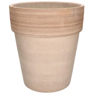 KOTARBAU® Ton-Blumentopf Übertopf ⌀ 31 cm Keramik Terrakotta Frostbeständig Geriffelter Rand Coffee