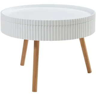 [en.casa] Bongard Weiß/Braun Bambus 60 x 60 x 33 cm