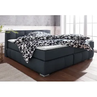 Home affaire Boxspringbett "Chelles" inkl. Topper, in XXL- Überlänge 220 cm, Unterbox mit feine Wölbung, anthrazit