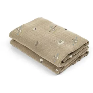 Nuuroo Lou muslin cloth 2-pack - Beige Surfer