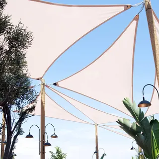 La Briantina Dreieckiges Segelzelt für Garten und Camping, Größe 3,6 x 3,6 x 3,6 m Farbe Écru