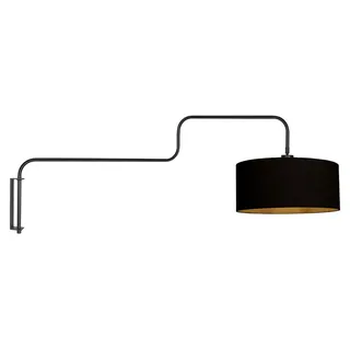 Steinhauer - wandleuchte - Bloeba - schwarz - metall stoff - Ø 40cm - E27 - 4172ZW - Schwarz