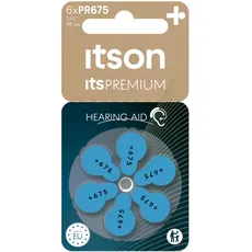 ITSON, PR675 Zink-Luft-Batterien, Packung mit 6, für Über-Ohr und Im-Ohr-Hörgeräte, PR675(44) IT/6RM