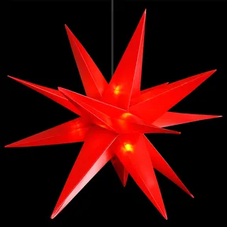 LED Weihnachtsstern Rot Ø 25cm Fensterstern Faltstern Innen und Aussen - Rot