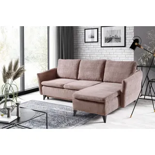 WERK2 Ecksofa »Loppo L-Form«, Cord-Schlafcouch mit losen Rückenkissen, Sofa mit Schlaffunktion WERK2 Rose