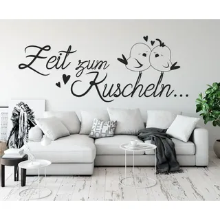 tjapalo® a8 wandtattoo Zeit zum Kuscheln Wandtattoo Schlafzimmer spruch liebe Wandtattoo Wohnzimmer romantisch Wandsprüche paare, Farbe: braun (kaffee), Größe: B160xH58cm