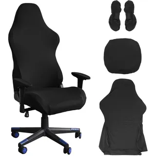 Nizirioo Gaming Stuhl Bezug Bürostuhl Bezug Stuhlhussen Schwarze Dehnbare Stuhlbezug Sitzbezug Bürostuhl Gaming Stuhlhussen für Computer-Spielstuhl, Racing-Stil, Bürostuhl(Schwarz)