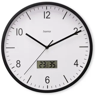 Hama Funkwanduhr Lanzarote 35 cm 00185887 schwarz