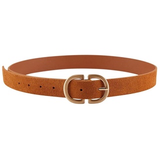 PIECES Damen Pcjuva Suede Jeans Belt Noos, Cognac/Detail:w Brushed Gold Buckle, 75