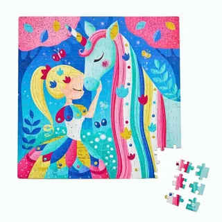 Eurekakids Einhorn Mädchen Puzzle 208 Stücke - Multicolor - One Size