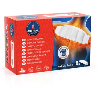 THE HEAT COMPANY Schulterwärmer - 8 Stück - Wärmepflaster Rücken - EXTRA WARM - klebend - Nackenwärmer - 8 Stunden wohlige Wärme - sofort einsatzbereit - luftaktiviert - rein natürlich