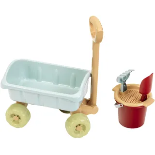 Theo Klein Little Foot Bollerwagen mit Eimer-Set I Robuster Bollerwagen I Inkl. Sandkasten-Spielsachen I Recyclingkunststoff I Spielzeug für Kinder ab 18 Monaten