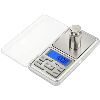 Mini Waage Küche, Elektronische Edelstahl Waage, Edelstahl Cuisine Waage, Mini Digitale Taschenwaage, für Küchen Schmuck, Droge, Tee, Hefe, Kaffee, Kräuter Balance Gewicht Gram Skalen, 500g / 0.1g