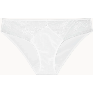 Slip PASSIONATA "MADDIE", Damen, Gr. 36, weiß, Microfaser, Obermaterial: 78% Polyamid, 22% Elasthan, körpernah, Unterhosen Slip, florale Spitze, Microfaser, elastischer Bund