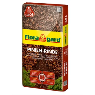 Floragard Pinienrinde 60 L (25-40 mm) – Premium-Mulch & natürliche Bodenabdeckung für Beete, Stauden, sowie Wege – unterdrückt Unkraut, hält den Boden feucht & sorgt für mediterranes Flair