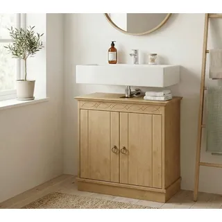 OTTO home "Indra, Badschrank, Badmöbel, Badezimmerschrank", B/T/H: 64/32/66 cm, aus massiver Kiefer, 2 Türen, FSC-zertifiziert,