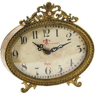 Creative Co-op Kaminuhr aus Zinn, Gold-Finish