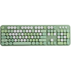 Tastatur retro,Tbest Kabellose Tastatur EIN 2,4 GHz Kabelloses 104-Tasten-Tastatur- und Maus-Set Büro-Desktop-Nette Tastatur für Computer (grüne Mischfarbe)