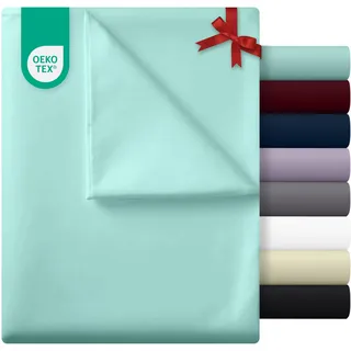 Utopia Bedding - Flach Laken ohne Gummizug - 225 x 255 cm - Oeko-TEX Zertifiziert - Weich Gebürstetes Polyester – Mikrofaser – Flaches Blatt – Spa-Blau