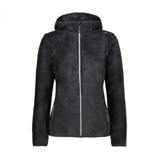 CMP - Damen-Highloft-Fleecejacke mit fester Kapuze, Schwarz-Graphit, D36 (XS)