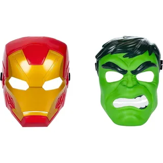 Hasbro Marvel Avengers Multipack, Iron Man & Hulk Masken, Rollenspielzeug im 2er-Pack, flexibel mit Bändern festzumachen, für Kinder ab 5 Jahren
