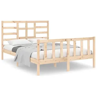 vidaXL Massivholzbett 120x190 cm - Braun