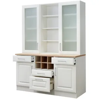 kochstation Küchenbuffet KS-Stockholm 150 x 60 x 200 Weiß