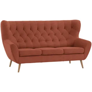 Stylife 3-Sitzer-Sofa , Rostfarben , Holz , Eiche , massiv , Uni , 187x101x95 cm , Typenauswahl, Fußauswahl, Stoffauswahl, Hocker erhältlich, Rücken echt , Wohnzimmer, Sofas & Couches, Sofas, Textilsofas
