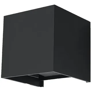 SOLLUX lighting Luca Lampe de Wandleuchte Modernes minimalistisches Design für Wohnzimmer Büro Außenbereich Powered by Modul LED de hoch CRI IP54 1 x 6W Hergestellt aus Aluminium 10x10x10cm Schwarz - Schwarz