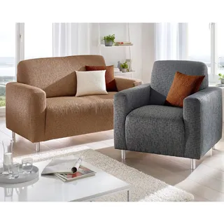 Hussen-Set Gr. 6, grau, 6 - Fernsehsessel-Husse, Kunstfaser, Hussen, Hussen-Set