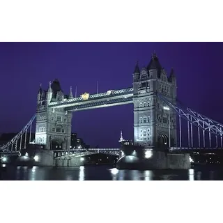 Rasch Tapete 849103 - Fototapete auf Vlies mit Brücke in England in Schwarz, Blau, Lila und Grau aus der Kollektion Magicwalls - 2,65 m x 4,24 m (LxB)