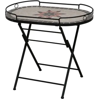 Siena Garden Gartenbeistelltisch 68 x 41 x 60 cm Schwarz/Bunt