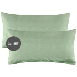 Esprit Home 2er Pack - Grün - 2teilig - Kopfkissenbezüge mit Esprit-Logo gestickt - Doubleface - farblich passend zur Bettwäsche HARP 40 x 80 cm in Grün