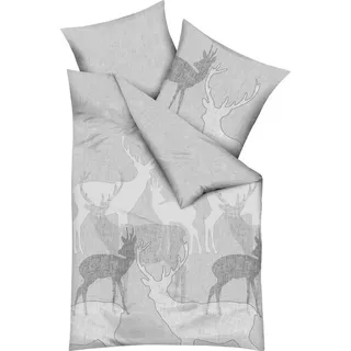 KAEPPEL Bettwäsche »Hirsche« 2 Stk. tlg. mit Hirschen silberfarben