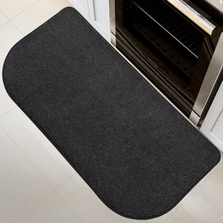 DOMUSTEX Waschbar Teppich Läufer 60x120cm Halbrund, küchenläufer, Schmutzfangmatte Innen, rutschfeste Badteppich für Küche, Badezimmer and Schlafzimmer