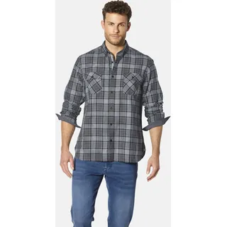 Karohemd BABISTA "Hemd VERODASSI", Herren, Gr. XXL, weit, grau (grau kariert), Obermaterial: 100% Baumwolle CO., Hemden Karohemd