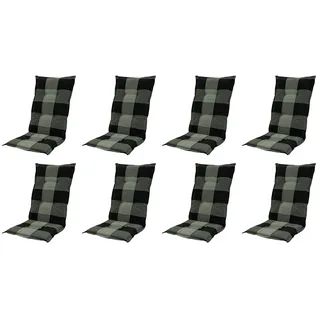 MADISON N.Y Hochlehner Auflage 120 x 50 x 8 cm grau kariert 8-tlg.